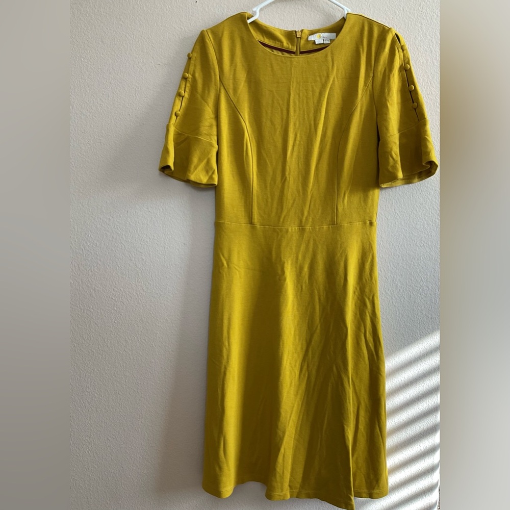 Boden Mustard Yellow Midi Dress